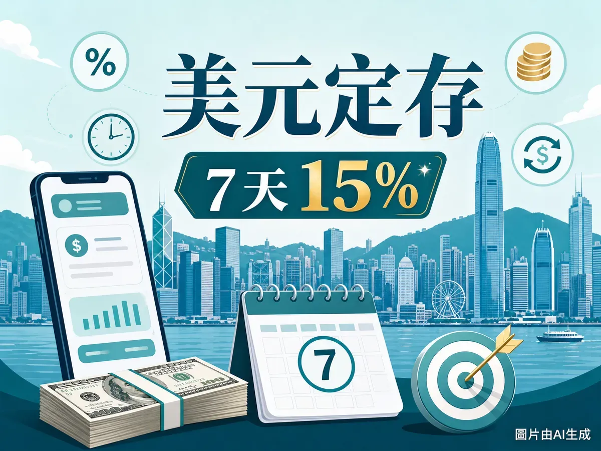 ZA Bank 美元定期存款2026：7天兌換定存15% p.a.、USD 1起、定存板牌App獨家完整對照（5月25日更新）