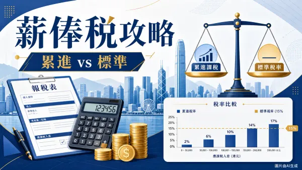 香港薪俸稅累進稅率與標準稅率計算攻略封面圖