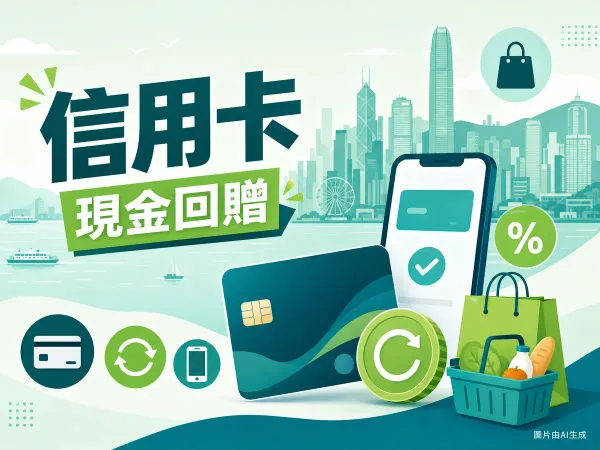 現金回贈信用卡插圖，信用卡、回贈硬幣、手機支付與購物